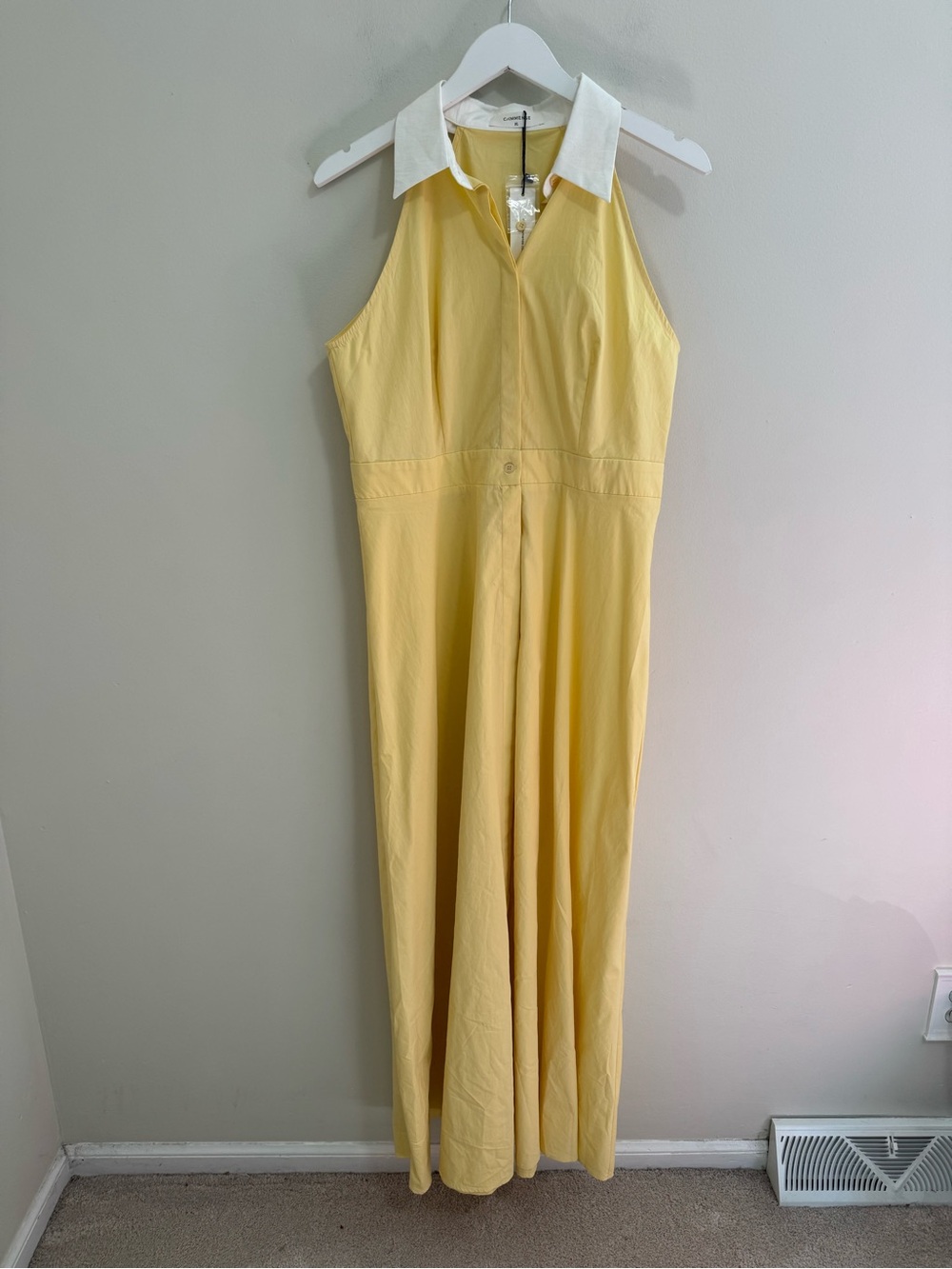 Commense NWT Butter Yellow Halter Maxi Dress